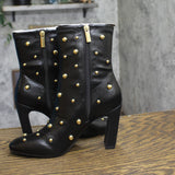 I.n.c. International Concepts Faux Leather Dress Ankle Boots Black / Gold 5.5M