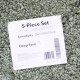 Garland Rug Shaggy Nylon Bath Mat Rug 5-Piece Set Deep Fern Green Standard