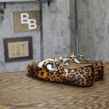 A New Day Tasmin Velvet Flats with Crisscross Buckle Leopard Brown Multi 9.5M