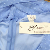 Ny Collection Womens Petite Short Sleeve Belted Swiss Dot Dress Sky Blue PM