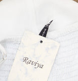 Raviya Crochet Flounce-Hem Cover-Up Dress 76613X White / Blue 0X