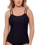 Swim Solutions Tunnel Tankini Swim Top 807099 Black 14