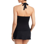 La Blanca Standard Island Goddess Halter Tankini Swimsuit Top Black Noire 12
