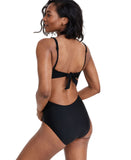 Bar III Womens Tell Me About It Studded One Piece Swimsuit Black / Siver M