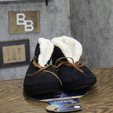 Isotoner Recycled Rory Bootie Slippers with Faux Fur Lining Black XL (9.5-10.5)