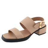 Aerosoles Dual-Strap Heeled Sandal with Buckle DOVE Natural Brown 8.5M