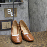 Journee Collection Monalee Tru Comfort Foam Square Toe Mid Heel Pumps Brown 7M