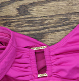 Lauren Ralph Lauren Shoulder Tummy Control One Piece Swimsuit Freesia Pink 10