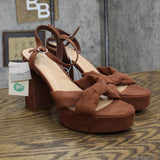 A New Day Womens Riah Platform Heels with Memory Foam Insole 88075195 Brown 9.5M