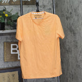 X Ray Cotton Short Sleeve Casual Slim Fit V-Neck T-Shirt Cantaloupe Orange L