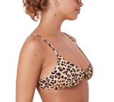 Andie Womens The Bonita Bikini Padded Swim Top AT332 Leopard Brown Multi S