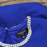 Tahari ASL Womens Rhinestone Trim Shift Dress DAM625-T4 Cobalt Blue 4