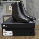 INC International Concepts Low Heel Side Zip Ankle Booties Black Beauty 6M