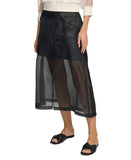 DKNY Womens Organza Cargo Skirt Sheer P4BNUWEN Black 2