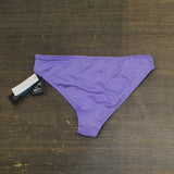 California Waves Metallic Shine Hipster Bikini Bottoms Swimsuit Purple S