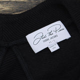 Feel the Peace by Terra Jacobs Womens Knit Keyhole Ribbed Sweater Black XS / S