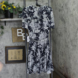 Tommy Hilfiger Floral-Print Chiffon Fit & Flare Dress Sky Captain Blue / Ivory 6