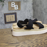 Wild Fable Double Strap Slingback Espadrille Open Toe Sandals Black / Brown 9M