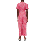 Whistles Womens Woven Diagonal Leopard Print Jumpsuit 36619 Red / Pink 8