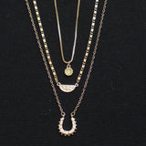Universal Thread Pendant Box Link Multi-Strand Necklace Gold Yellow 21" + 3"