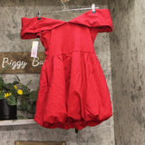 Wild Fable Plunge Bubble Mini A-Line Dress 94775087 Red M