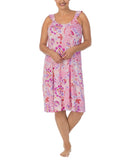 Ellen Tracy Womens Plus Size Printed Sleeveless Nightgown Multi Floral Pink 3X