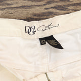 DG2 by Diane Gilman Print Hem Skinny Plus Size Petite Jeans Cream Off White 24WP