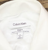 Calvin Klein Non-Iron Stretch Performance Dress Shirt White XL (17 32/33)