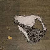 Shade And Shore Jacquard Textured High Leg Extra Cheeky Bikini Bottom Brown L