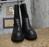 Sun + Stone Womens Onnyx Engineer Booties 10019660000 Black 8.5M