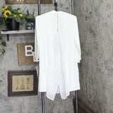 Nina Leonard Cardigan with Back Zipper and Chiffon Detail Ivory Off White M