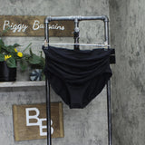 Lauren Ralph Lauren Womens Plus Size Shirred High Waist Swim Bottoms Black 18W