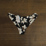 Volcom Womens Bikini Bottoms Cheeky Coverage Swim Midnight Lily Black Multi M