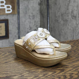 Kenneth Cole Reaction Women's Pepea Cross Glam Sandals RLF0039MT Soft Gold 5M