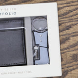 Perry Ellis Portfolio Men's Smooth Bifold Wallet and Pocket Multitool WP20086