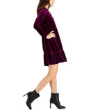 Taylor Women's V-Neck Long-Sleeve Trapeze Velvet Dress 2993M Purple 16