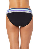 Anne Cole Womens Fold Over Bikini Bottom Barcode Stripe Black Stripe M