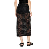 Wild Fable Womens Mid-Rise Sequin Lace Midi Skirt 91904755 Black S
