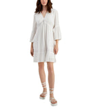 INC International Concepts Womens Crochet V-Neck Trim Dress 100146526 White M