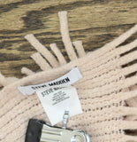 Steve Madden Ribbed Fringe Knit Scarf Pink