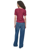 DKNY Womens Lightweight Superfine Texture Top P52SAW83 Beet Red XS