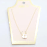 Unique Designs Enamel Rhinestone Flower Necklace Gold / Pink 18" + 3"