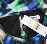 DKNY Womens Pleated A-Line Dress Printed DD4JYD78 Black / Blue 4