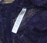 Hanky Panky Lace Tropical Storm Thong-back Bodysuit Summer Rain Purple Blue M