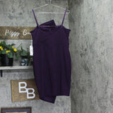 Siena Womens Side-Gathered Dress Removable Straps SATP1607 Plum Purple 12