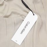 Calvin Klein Womens Chiffon Pleated Blouse Shirt Top SFBTH79A Khaki Brown S