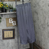 State of Day Womens Crepe De Chine Camisole Pant Pajama Set Ebony Gray M