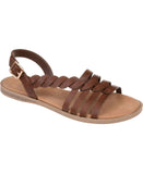 Journee Collection Womens Solay Sandals Braided SOLAY Brown 12M