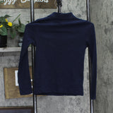 French Toast Uniform Long Sleeve Polo Shirt with Picot Collar Navy Blue M (7-8)