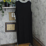Hilary Radley Womens Soft Comfy Sleeveless Side Slit Midi Dress 1588935 Black 2X